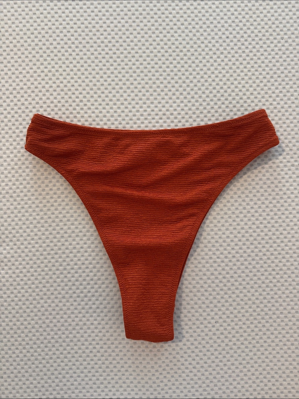 High-Waisted Somedays Lovin Rust Orange Ribbed Bikini Bottom